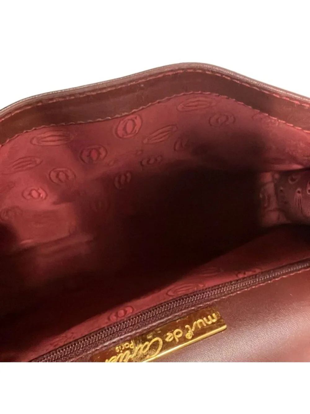 Cartier Shoulder Bag Must Line Bordeaux Leather